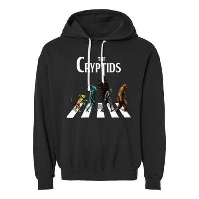 The Cryptids Bigfoot Mothman Wendigo Chupacabra Creatures Garment-Dyed Fleece Hoodie