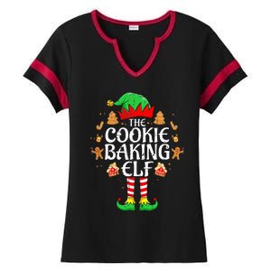 The Cookie Baking Elf Xmas Matching Christmas Family Pajama  Ladies Halftime Notch Neck Tee