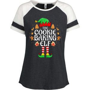 The Cookie Baking Elf Xmas Matching Christmas Family Pajama  Enza Ladies Jersey Colorblock Tee