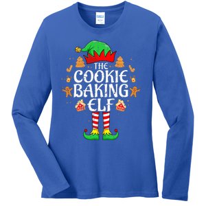 The Cookie Baking Elf Xmas Matching Christmas Family Pajama  Ladies Long Sleeve Shirt