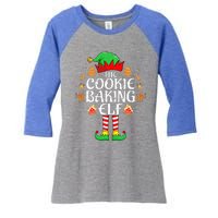 The Cookie Baking Elf Xmas Matching Christmas Family Pajama  Women's Tri-Blend 3/4-Sleeve Raglan Shirt