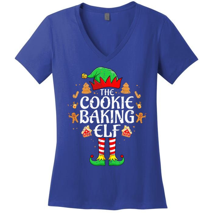 The Cookie Baking Elf Xmas Matching Christmas Family Pajama  Women's V-Neck T-Shirt