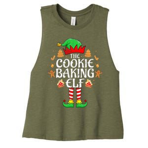 The Cookie Baking Elf Xmas Matching Christmas Family Pajama  Women's Racerback Cropped Tank