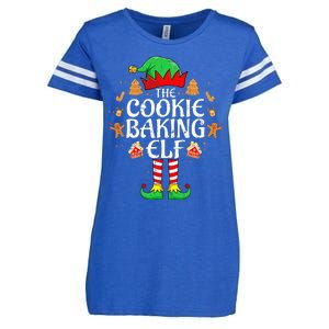 The Cookie Baking Elf Xmas Matching Christmas Family Pajama  Enza Ladies Jersey Football T-Shirt