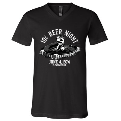 Ten Cent Beer Night Cleveland CLE Baseball V-Neck T-Shirt