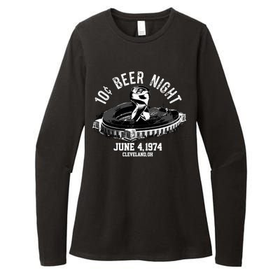 Ten Cent Beer Night Cleveland CLE Baseball Womens CVC Long Sleeve Shirt