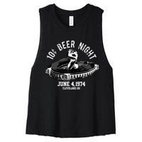 Ten Cent Beer Night Cleveland CLE Baseball Women's Racerback Cropped Tank