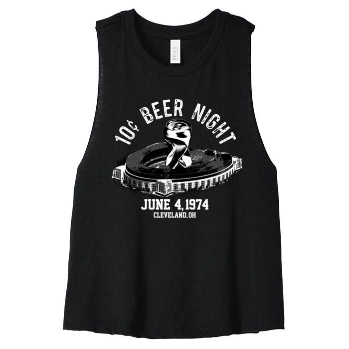 Ten Cent Beer Night Cleveland CLE Baseball Women's Racerback Cropped Tank