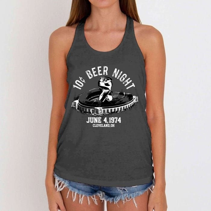 Ten Cent Beer Night Cleveland CLE Baseball Women's Knotted Racerback Tank