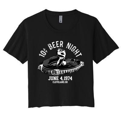 Ten Cent Beer Night Cleveland CLE Baseball Women's Crop Top Tee