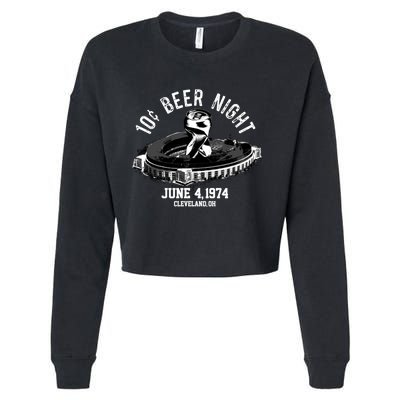 Ten Cent Beer Night Cleveland CLE Baseball Cropped Pullover Crew