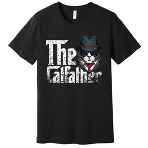 The Catfather Best Birthday Cat Dad Fathersday Funny Gift Premium T-Shirt