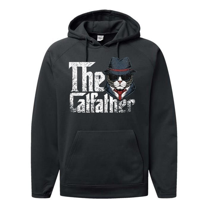 The Catfather Best Birthday Cat Dad Fathersday Performance Fleece Hoodie