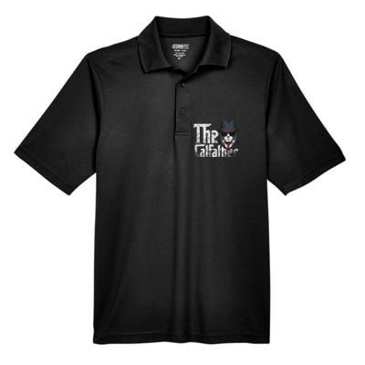 The Catfather Best Birthday Cat Dad Fathersday Men's Origin Performance Pique Polo