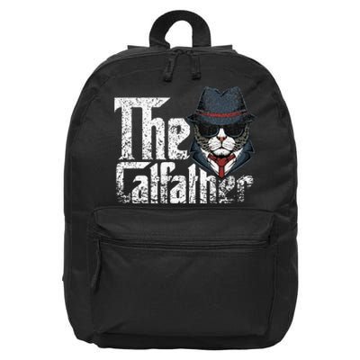 The Catfather Best Birthday Cat Dad Fathersday 16 in Basic Backpack