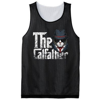 The Catfather Best Birthday Cat Dad Fathersday Mesh Reversible Basketball Jersey Tank