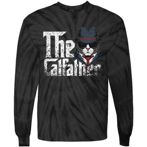 The Catfather Best Birthday Cat Dad Fathersday Tie-Dye Long Sleeve Shirt