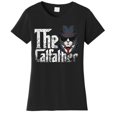 The Catfather Best Birthday Cat Dad Fathersday Women's T-Shirt