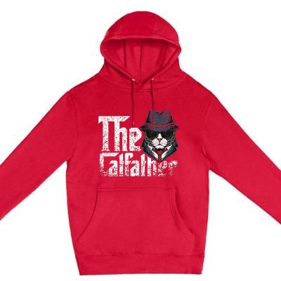 The Catfather Best Birthday Cat Dad Fathersday Premium Pullover Hoodie