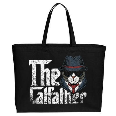 The Catfather Best Birthday Cat Dad Fathersday Cotton Canvas Jumbo Tote