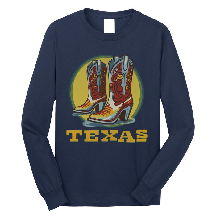 Texas Cowboy BootsVintage Long Sleeve Shirt