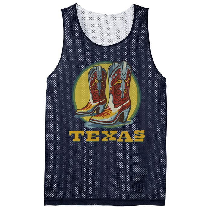 Texas Cowboy BootsVintage Mesh Reversible Basketball Jersey Tank