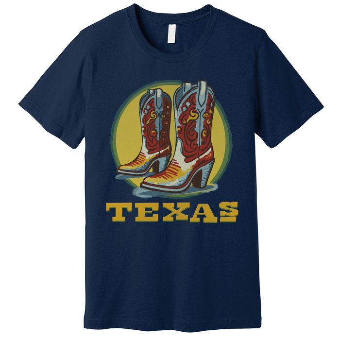 Texas Cowboy BootsVintage Premium T-Shirt