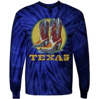 Texas Cowboy BootsVintage Tie-Dye Long Sleeve Shirt