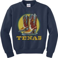 Texas Cowboy BootsVintage Kids Sweatshirt