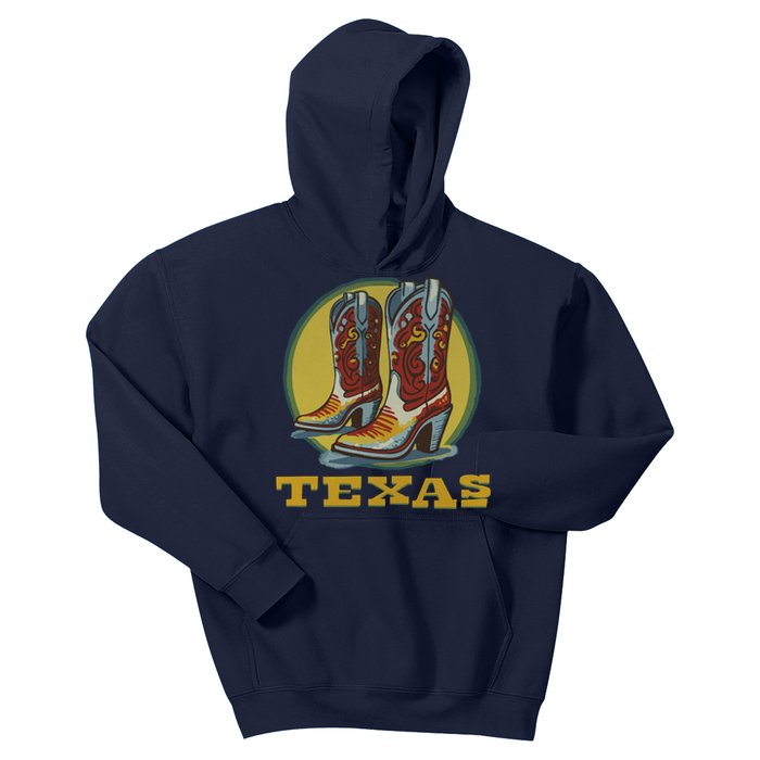 Texas Cowboy BootsVintage Kids Hoodie