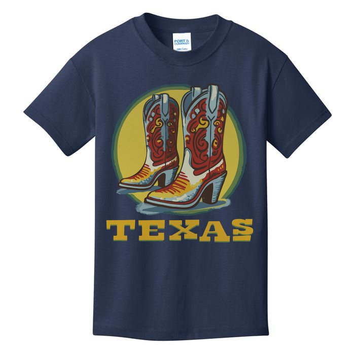 Texas Cowboy BootsVintage Kids T-Shirt