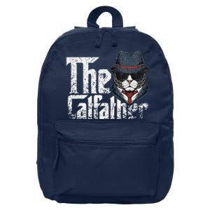 The Catfather Best Birthday Cat Dad Fathersday Funny Gift 16 in Basic Backpack