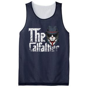 The Catfather Best Birthday Cat Dad Fathersday Funny Gift Mesh Reversible Basketball Jersey Tank