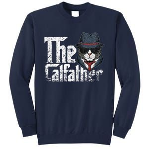 The Catfather Best Birthday Cat Dad Fathersday Funny Gift Tall Sweatshirt