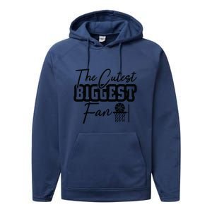 The Cutest Biggest Fan Gift For Basketball Team Sport Bball Performance Fleece Hoodie