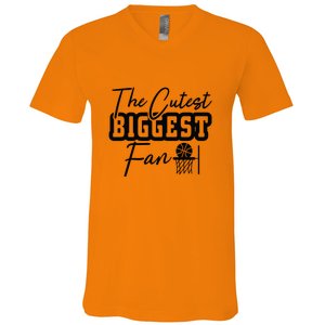 The Cutest Biggest Fan Gift For Basketball Team Sport Bball V-Neck T-Shirt