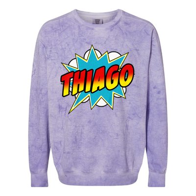 Thiago Comic Book Superhero Name Colorblast Crewneck Sweatshirt