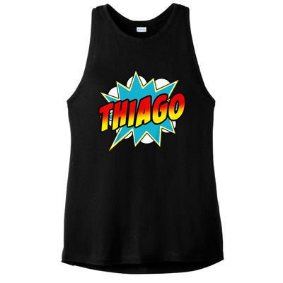 Thiago Comic Book Superhero Name Ladies PosiCharge Tri-Blend Wicking Tank