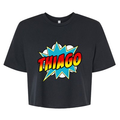 Thiago Comic Book Superhero Name Bella+Canvas Jersey Crop Tee