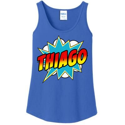 Thiago Comic Book Superhero Name Ladies Essential Tank