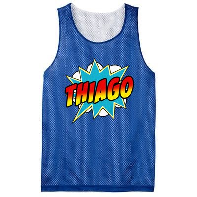 Thiago Comic Book Superhero Name Mesh Reversible Basketball Jersey Tank