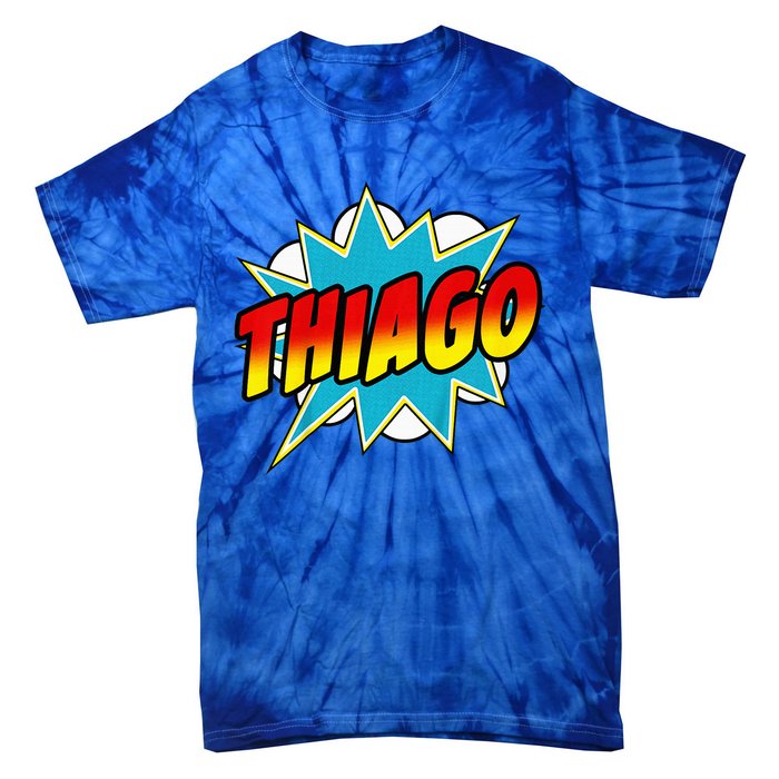 Thiago Comic Book Superhero Name Tie-Dye T-Shirt