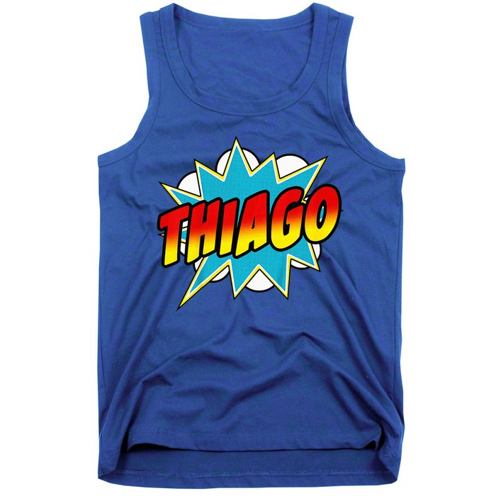 Thiago Comic Book Superhero Name Tank Top