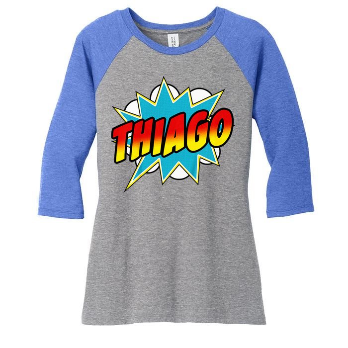 Thiago Comic Book Superhero Name Women's Tri-Blend 3/4-Sleeve Raglan Shirt