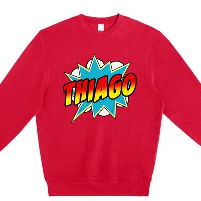 Thiago Comic Book Superhero Name Premium Crewneck Sweatshirt