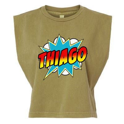 Thiago Comic Book Superhero Name Garment-Dyed Women's Muscle Tee