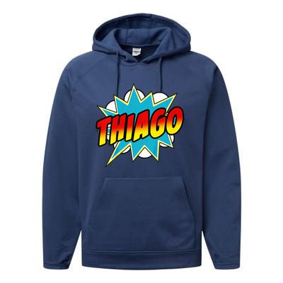 Thiago Comic Book Superhero Name Performance Fleece Hoodie