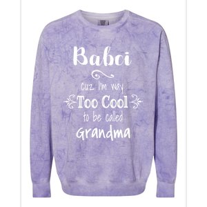 Too Cool Babci Poland Polish Grandma Funny Gift Colorblast Crewneck Sweatshirt