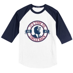 Trump Circle Back Retro 47 Trump 2024 Republicans Baseball Sleeve Shirt