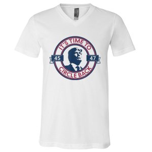 Trump Circle Back Retro 47 Trump 2024 Republicans V-Neck T-Shirt